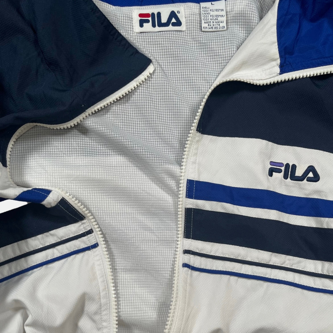 Chaqueta Fila Blanca/Azul Streetwear