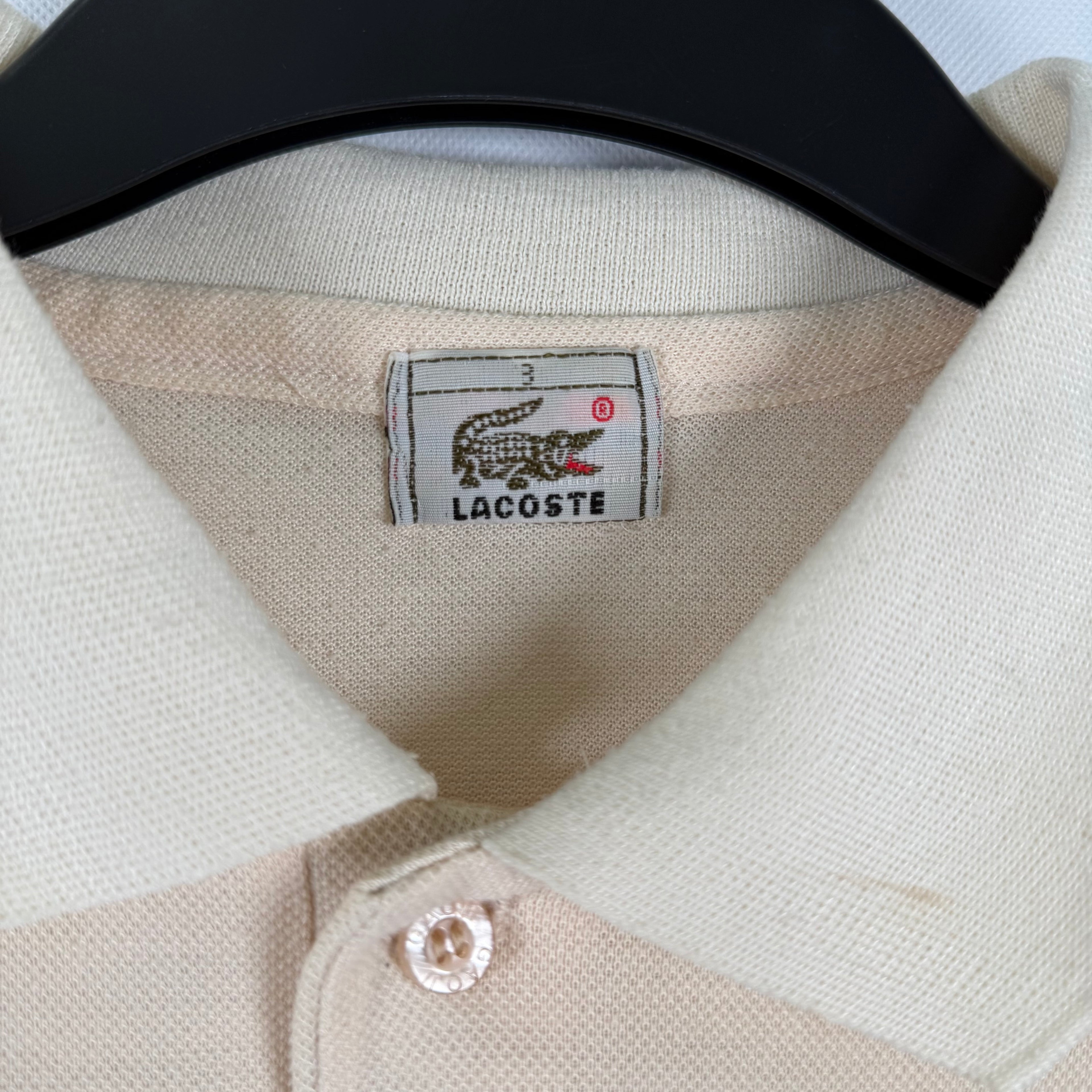 Polo Lacoste Crema Hombre