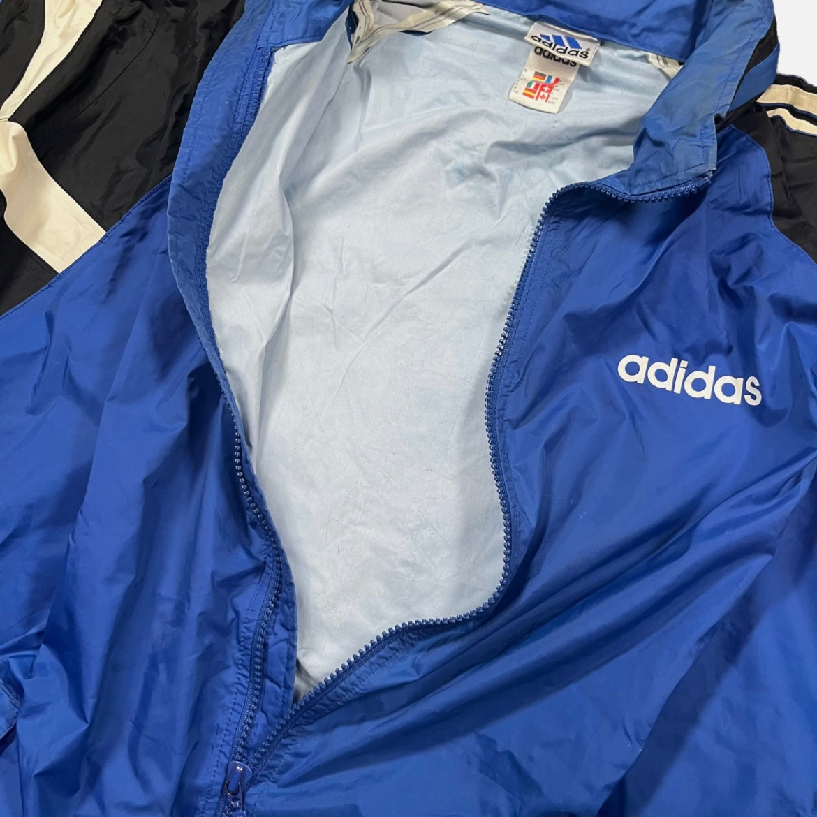 Track Jacket Adidas Azul&Blanca&Negra Unisex Streetwear