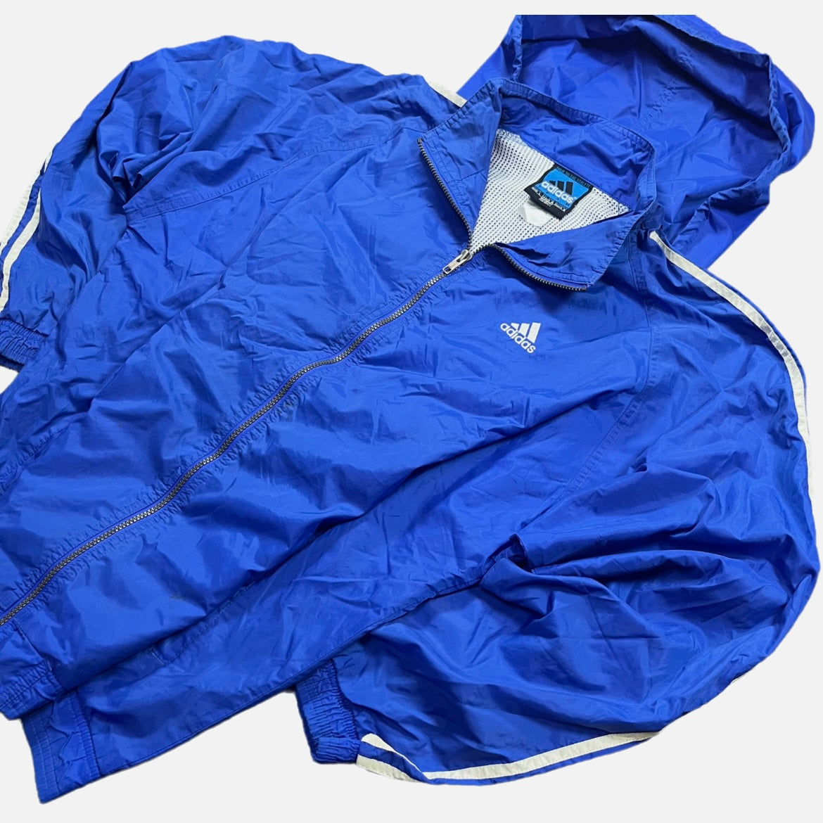 Chaqueta Adidas Cortavientos Azul Unisex Streetwear