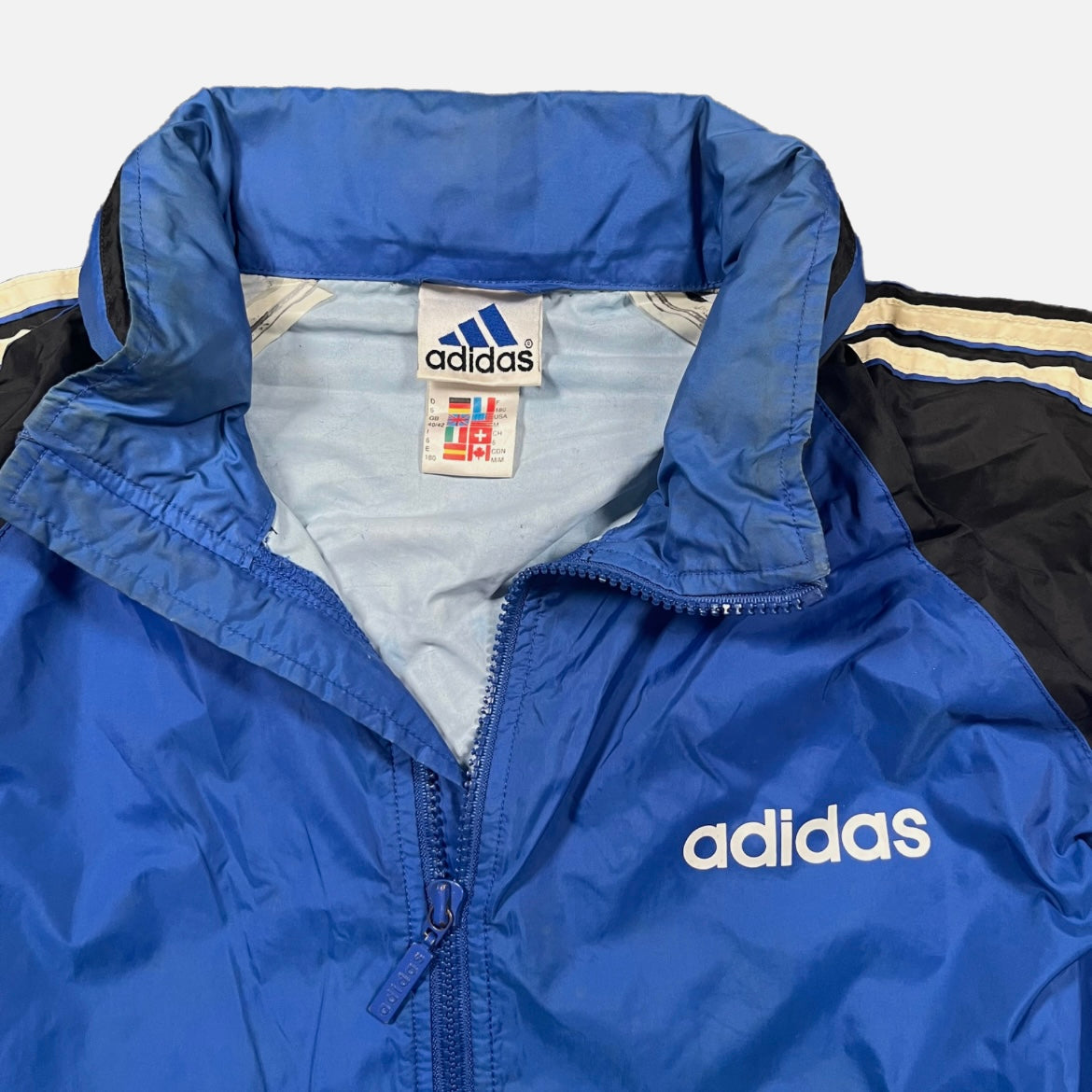 Track Jacket Adidas Azul&Blanca&Negra Unisex Streetwear